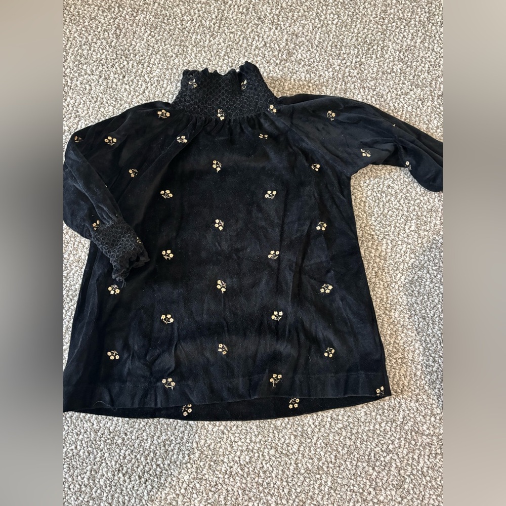 Elegant Black Kids Dress with Floral Accents